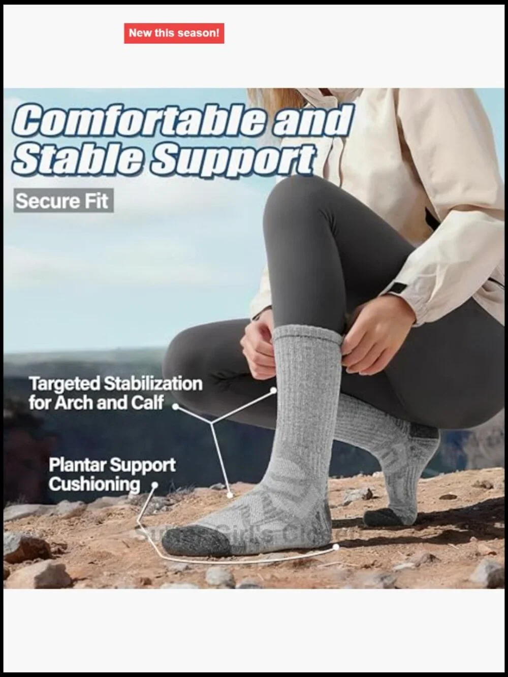 Merino Wool Hiking Socks, Enhanced Breathability, Targeted Cushion, 5 Pairs